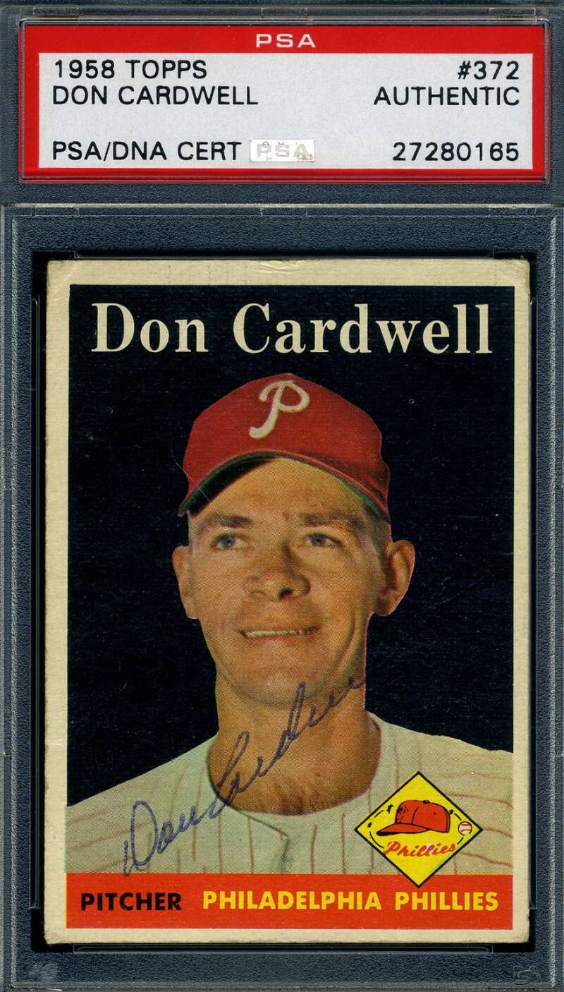 Don Cardwell PSA DNA Signed 1958 Topps Autograph