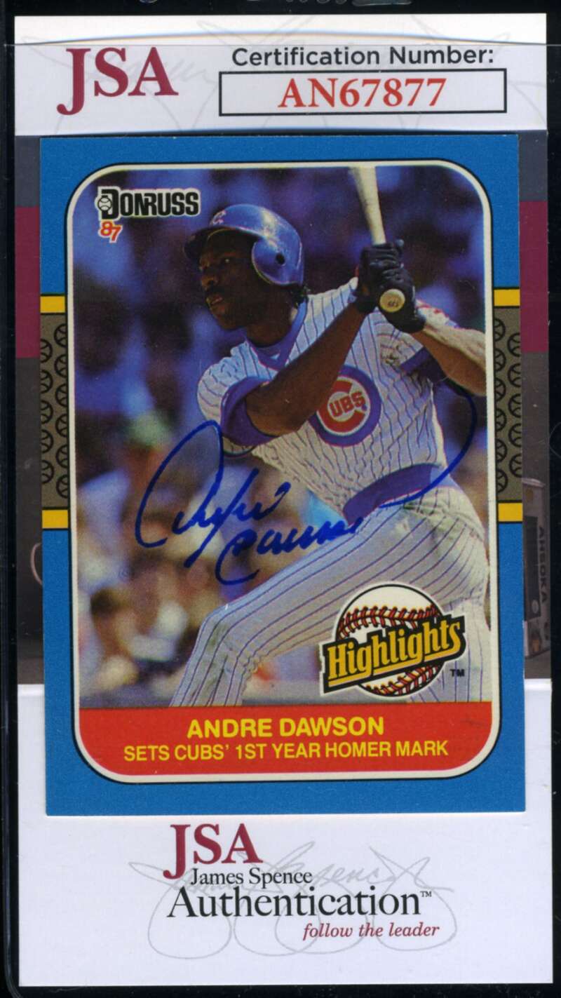 Andre Dawson JSA Coa Signed 1987 Donruss Highlights Autograph