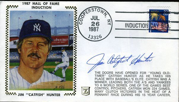 JIM CATFISH HUNTER SIGNED JSA CERTED 1987 FDC AUTHENTIC AUTOGRAPH