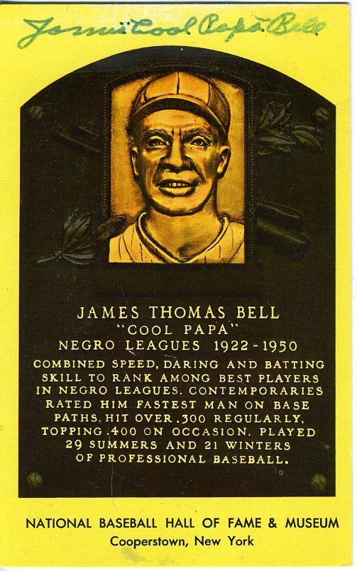 Cool Papa Bell Signed Jsa Certified Gold Hof Plaque Authentic Autograph